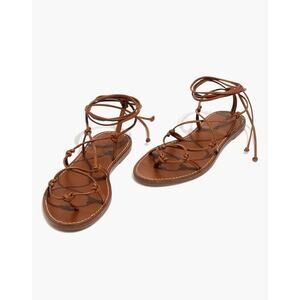 Madewell Brown Leather Lace-Up Gladiator Sandals